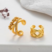 1 Piece Ear Cartilage Rings & Studs Casual Streetwear Shiny Geometric Heart Shape Copper Plating Inlay Zircon main image 10