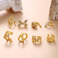 1 Piece Ear Cartilage Rings & Studs Casual Streetwear Shiny Geometric Heart Shape Copper Plating Inlay Zircon main image 4