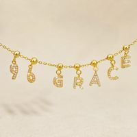 Simple Style Classic Style Letter Sterling Silver Plating Inlay Zircon Gold Plated Silver Plated Charms main image 1