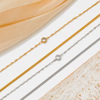 Elegant Simple Style Streetwear Round Stainless Steel Plating Inlay Zircon 18k Gold Plated Women's Anklet main image 3