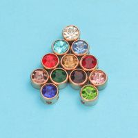 Stainless Steel 18K Gold Plated Rose Gold Plated IG Style Plating Inlay Round Birthstone Pendant Necklace main image 4