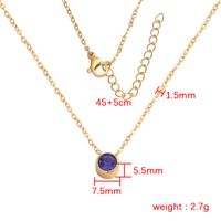 Stainless Steel 18K Gold Plated Rose Gold Plated IG Style Plating Inlay Round Birthstone Pendant Necklace main image 2