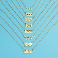 Titanium Steel 18K Gold Plated Classic Style Plating Number None Pendant Necklace main image 1