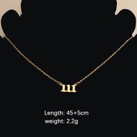 Titanium Steel 18K Gold Plated Classic Style Plating Number None Pendant Necklace main image 4