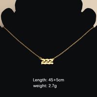 Titanium Steel 18K Gold Plated Classic Style Plating Number None Pendant Necklace sku image 2