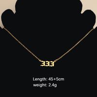 Titanium Steel 18K Gold Plated Classic Style Plating Number None Pendant Necklace sku image 3