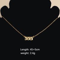 Titanium Steel 18K Gold Plated Classic Style Plating Number None Pendant Necklace sku image 5