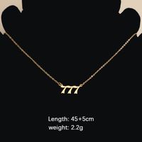 Titanium Steel 18K Gold Plated Classic Style Plating Number None Pendant Necklace sku image 6