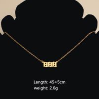Titanium Steel 18K Gold Plated Classic Style Plating Number None Pendant Necklace sku image 7