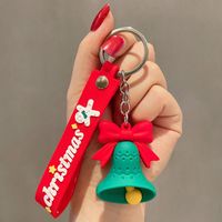 Cartoon Style Christmas Tree Bell Snowman Alloy Soft Glue Christmas Unisex Keychain sku image 5