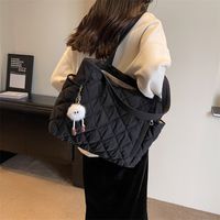 Women's Oxford Cloth Solid Color Elegant Vacation Sports Sewing Thread Square Zipper Shoulder Bag Bucket Bag main image 3