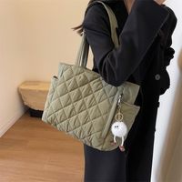 Women's Oxford Cloth Solid Color Elegant Vacation Sports Sewing Thread Square Zipper Shoulder Bag Bucket Bag main image 6