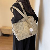 Women's Oxford Cloth Solid Color Elegant Vacation Sports Sewing Thread Square Zipper Shoulder Bag Bucket Bag main image 7