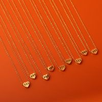 201 Stainless Steel 304 Stainless Steel Gold Plated Commute Plating Number Necklace main image 1