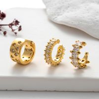 1 Piece Ear Cartilage Rings & Studs Cool Style Shiny Geometric Copper Plating Inlay Zircon main image 5