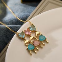 Simple Style Commute Square Copper 18k Gold Plated Zircon Pendant Necklace In Bulk main image 4