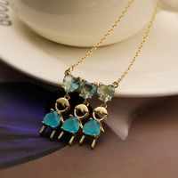 Simple Style Commute Square Copper 18k Gold Plated Zircon Pendant Necklace In Bulk sku image 2