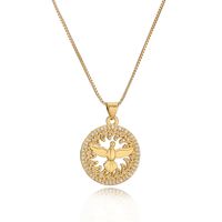 Simple Style Commute Solid Color Copper Plating Inlay Zircon 18k Gold Plated Women's Pendant Necklace main image 2