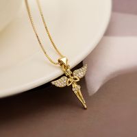 Simple Style Commute Solid Color Copper Plating Inlay Zircon 18k Gold Plated Women's Pendant Necklace sku image 1