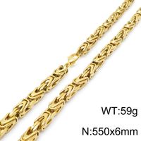 Titanium Steel 18K Gold Plated Hip-Hop Retro Plating Solid Color Bracelets Necklace sku image 19