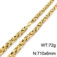 Titanium Steel 18K Gold Plated Hip-Hop Retro Plating Solid Color Bracelets Necklace sku image 29