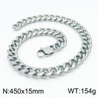 Vintage Style Punk Streetwear Geometric Titanium Steel Bracelets Necklace sku image 3