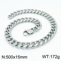 Vintage Style Punk Streetwear Geometric Titanium Steel Bracelets Necklace sku image 4