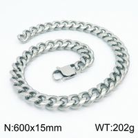 Vintage Style Punk Streetwear Geometric Titanium Steel Bracelets Necklace sku image 6