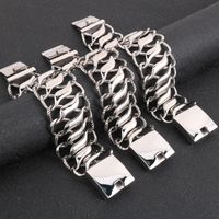 Punk Einfacher Stil Einfarbig Rostfreier Stahl Polieren Männer Armbänder main image 1