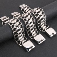 Punk Simple Style Solid Color Stainless Steel Polishing Men's Bracelets main image 1