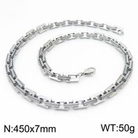 Rock Streetwear Geometric Titanium Steel Bracelets Necklace sku image 10