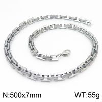 Rock Streetwear Geometric Titanium Steel Bracelets Necklace sku image 11