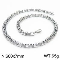 Rock Streetwear Geometric Titanium Steel Bracelets Necklace sku image 13