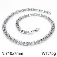Rock Streetwear Geometric Titanium Steel Bracelets Necklace sku image 15