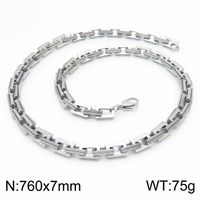 Rock Streetwear Geometric Titanium Steel Bracelets Necklace sku image 16