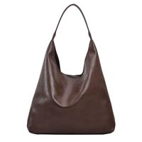 Women's All Seasons Pu Leather Solid Color Vintage Style Sewing Thread Bucket Zipper Tote Bag sku image 5