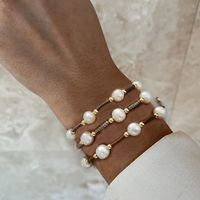 Simple Style Classic Style Geometric Artificial Pearl Mixed Materials Rope Women's Bracelets main image 4