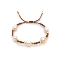 Simple Style Classic Style Geometric Artificial Pearl Mixed Materials Rope Women's Bracelets sku image 1