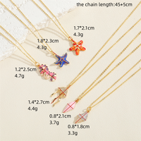 Beach Commute Starfish Copper 14k Gold Plated Zircon Pendant Necklace In Bulk main image 2