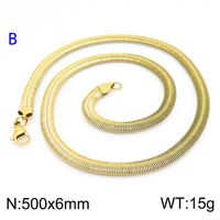 Titanium Steel 18K Gold Plated Classic Style Chain Solid Color Necklace sku image 10