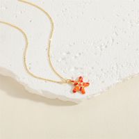 Beach Commute Starfish Copper 14k Gold Plated Zircon Pendant Necklace In Bulk sku image 5