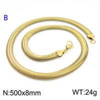 Titanium Steel 18K Gold Plated Classic Style Chain Solid Color Necklace sku image 18