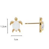 1 Pair Elegant Punk Tortoise Inlay Copper Artificial Gemstones 18k Gold Plated Ear Studs main image 5