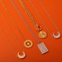 201 Stainless Steel 304 Stainless Steel Gold Plated Casual Simple Style Plating Color Block Pendant Necklace main image 4