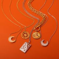 201 Stainless Steel 304 Stainless Steel Gold Plated Casual Simple Style Plating Color Block Pendant Necklace main image 1