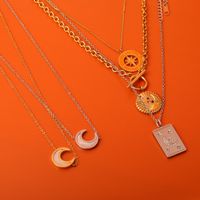 201 Stainless Steel 304 Stainless Steel Gold Plated Casual Simple Style Plating Color Block Pendant Necklace main image 3