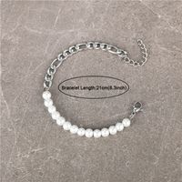 Vintage Style Simple Style Round Stainless Steel Artificial Pearl Unisex Bracelets main image 7