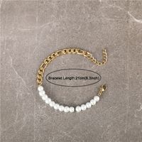 Vintage Style Simple Style Round Stainless Steel Artificial Pearl Unisex Bracelets main image 4