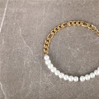 Vintage Style Simple Style Round Stainless Steel Artificial Pearl Unisex Bracelets main image 2