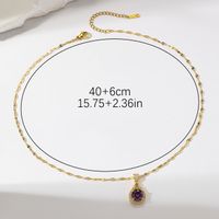 Wholesale Simple Style Classic Style Water Droplets Stainless Steel Plating Inlay Gold Plated Zircon Pendant Necklace main image 4